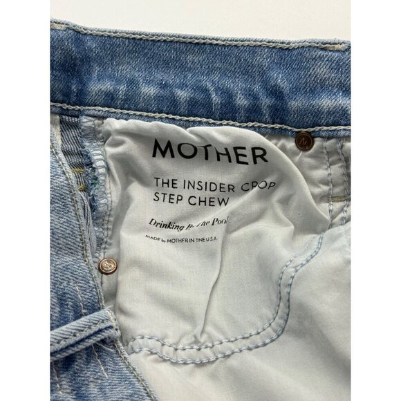 Mother The Insider Crop Step Chew Jeans in Drinking By The Pool Women's Size 25 - Picture 9 of 13